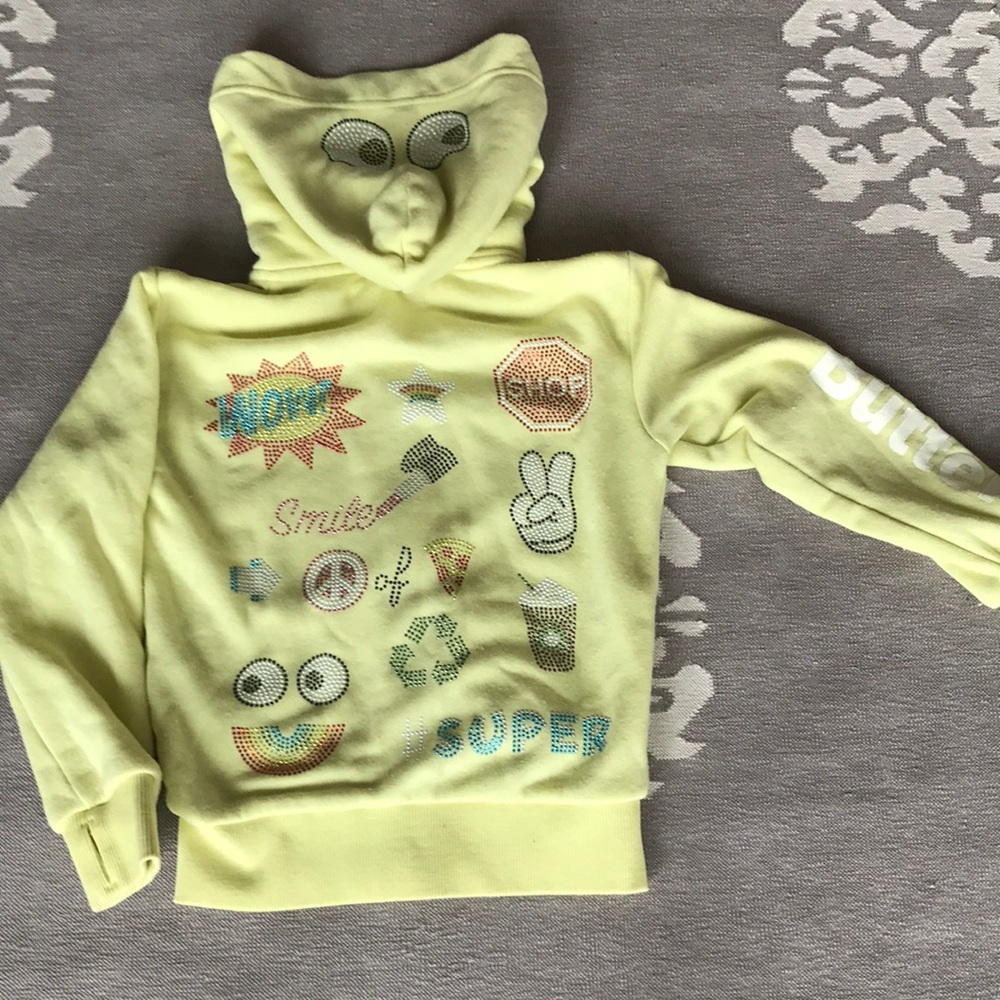 Butter girls super soft studded zip up sweatshirt
